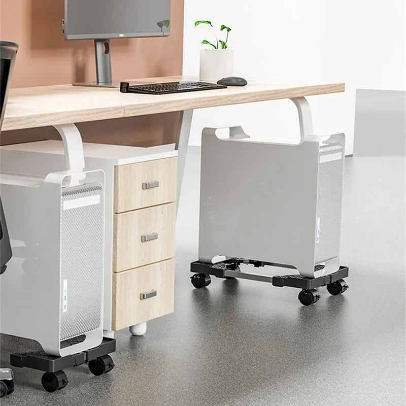 CPU Holder Tower Stand Rolling Caster Wheelscomputer Adjustable