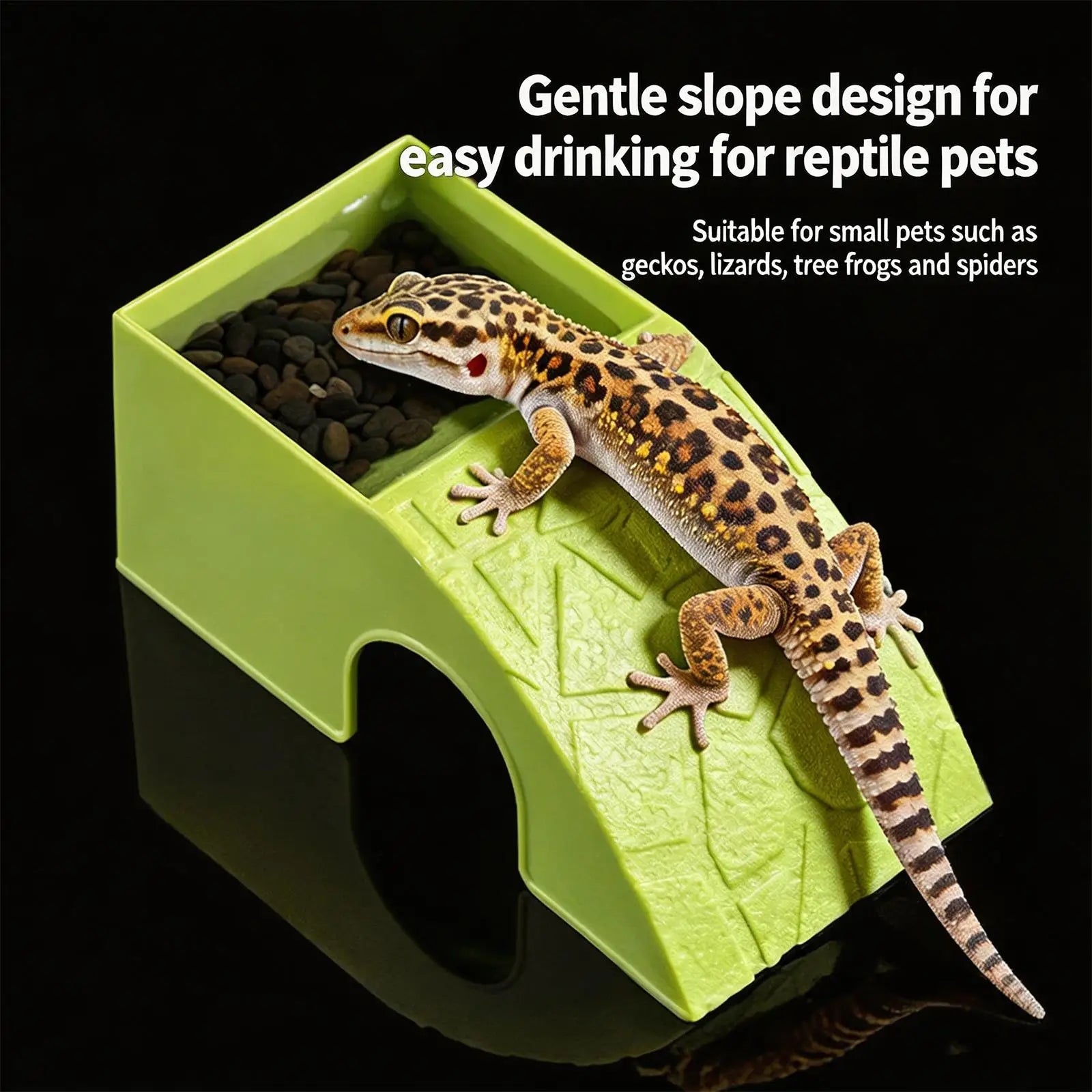 Reptile Cave Hide & Feeding Dish – Aquarium Hideout Ornament Reptile Cave Hideout Zpaxo
