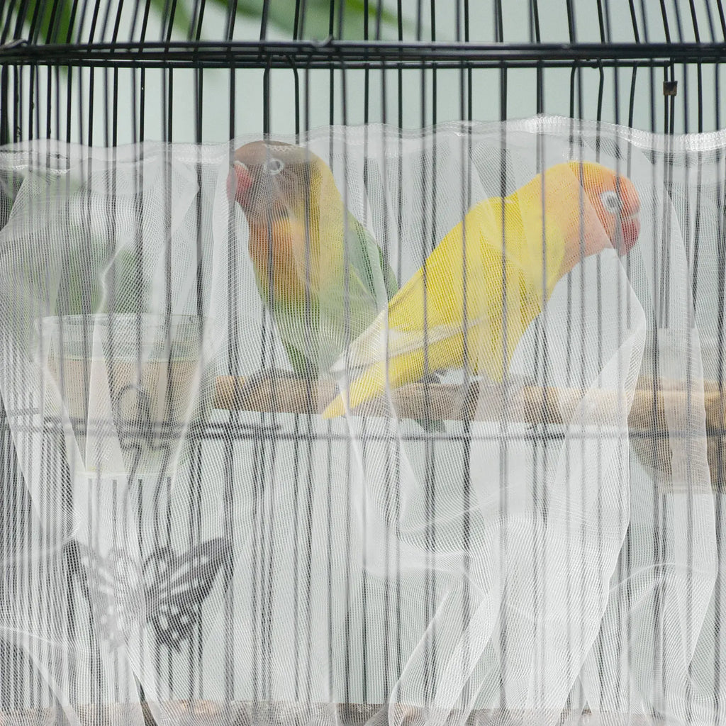 Bird Cage Net Cover Dust Proof Mesh Screen Seed Catcher Protective