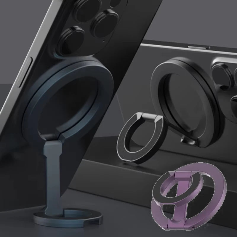 Double Sided Magnetic Phone Ring Holder IPhone Samsung Foldable Stand