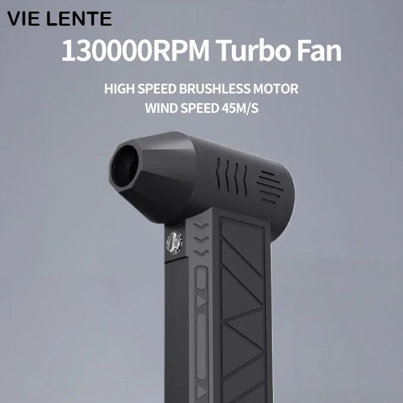 NEW 130000RPM Air Blower With Extra Nozzle Turbo Jet Fan Wind Speed 52m/s Electric Blower With Light Blowing Dust Dryer Zpaxo