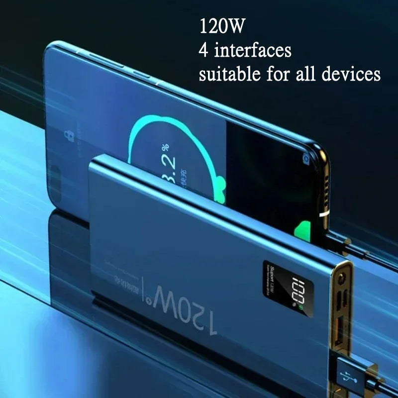 80000mAh Power Bank 120W Fast Charging 100 Sufficient Capacity Zpaxo