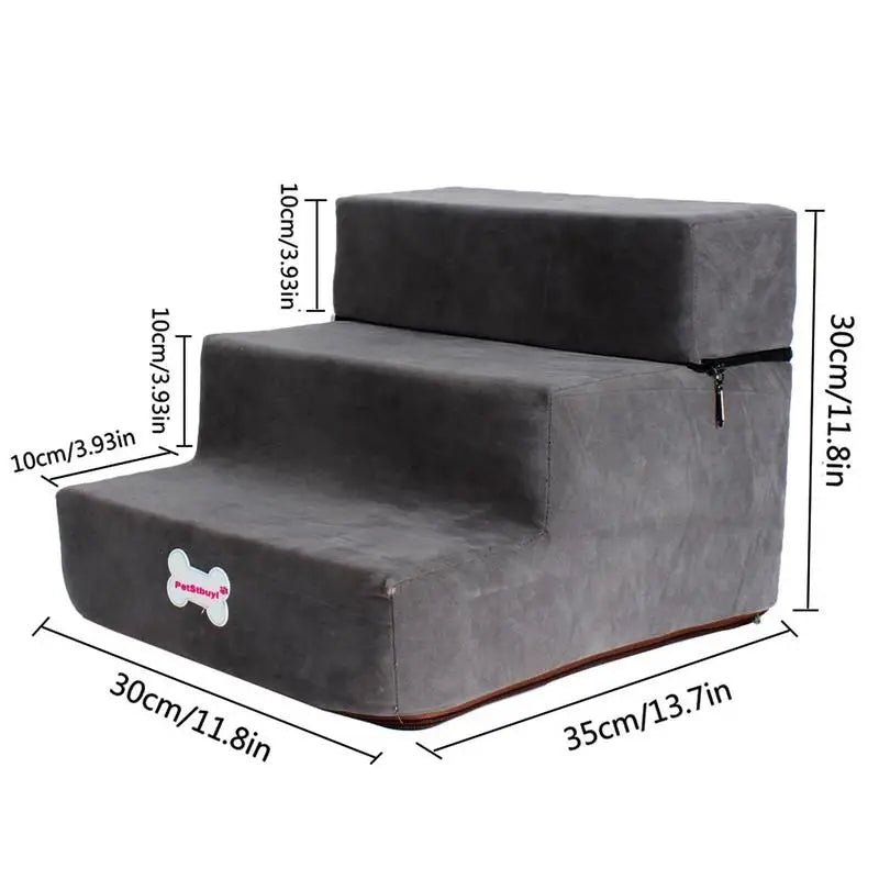 Small Dog Stairs Pet 3 Steps Stairs 30cm Height for Small Dog Cat Ramp Ladder Antislip Removable Dogs Bed Stairs Pet Supplies Zpaxo
