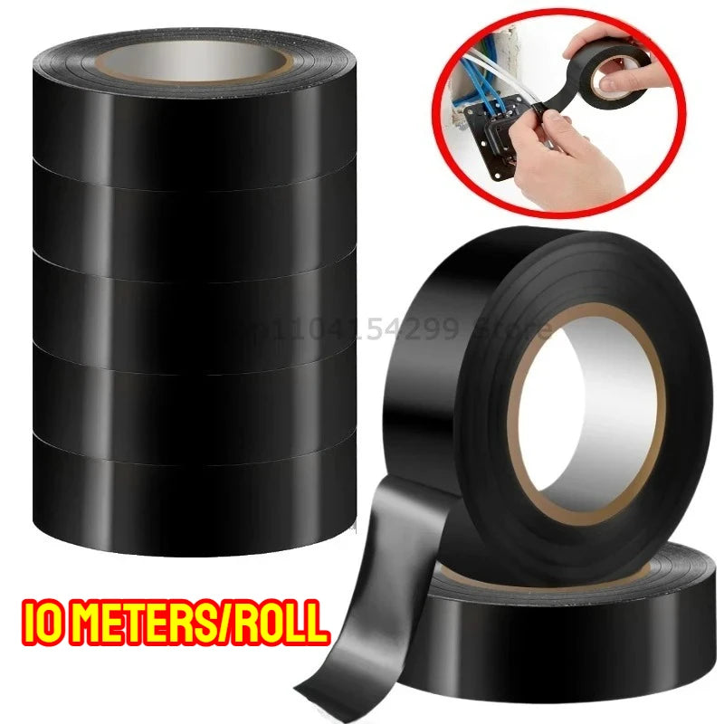 10/100M High-Temperature Resistant Black Rubber Electrical Tape Durable and Soft Insulating Adhesive, Used for Industrial Zpaxo black 10M(1roll)