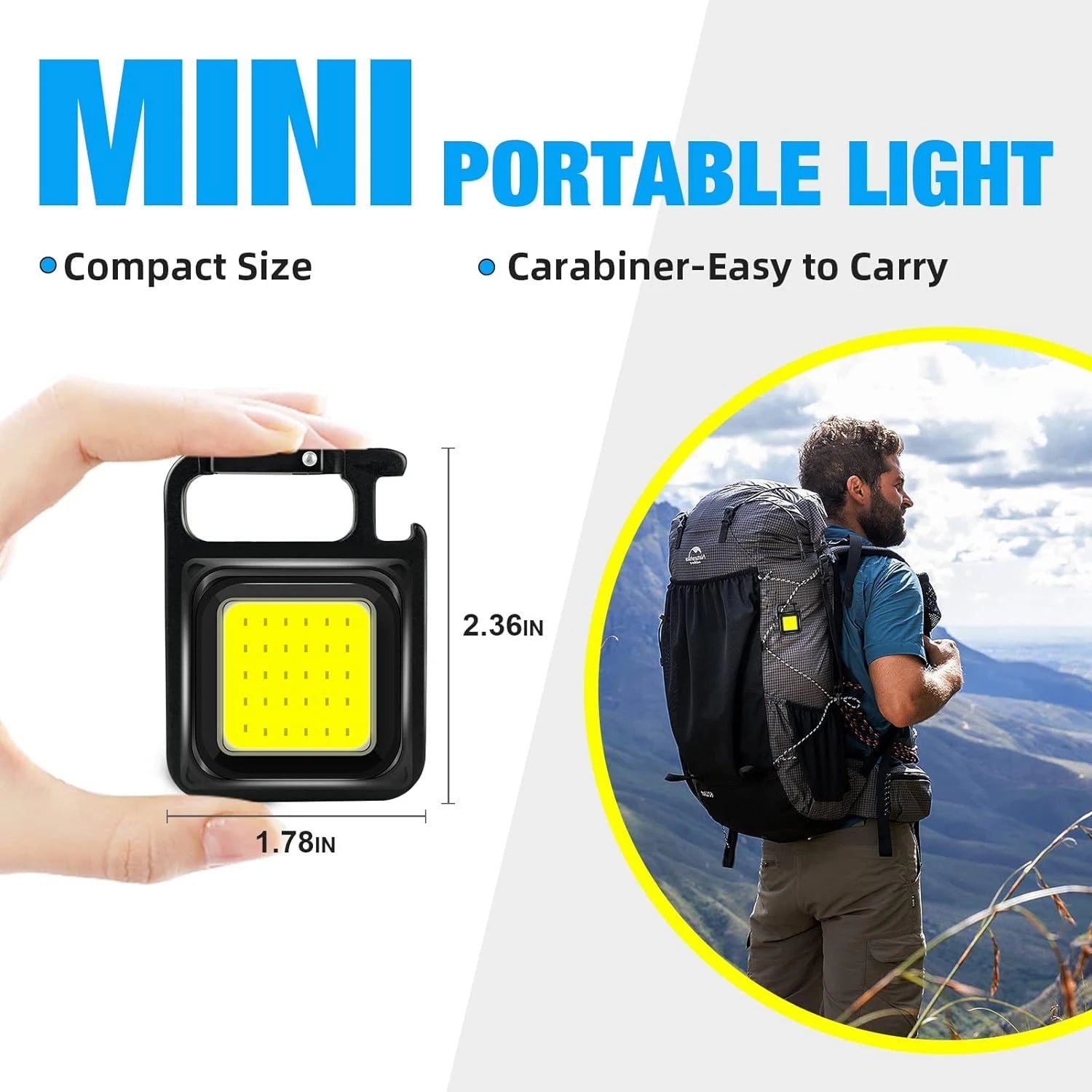 Mini Keychain Light COB Work Portable Waterproof Flashlight Pocket