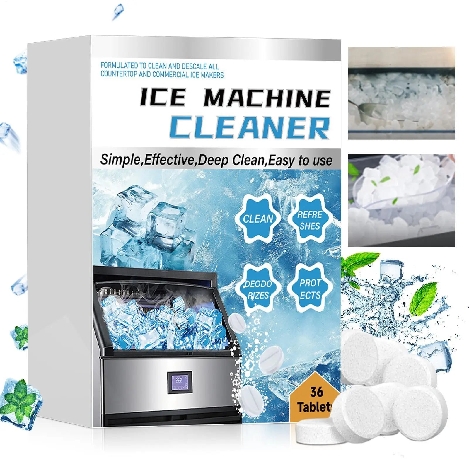 Ice Maker Cleaner Descaling Deodorizing Drop Cleaning Tablets Deep