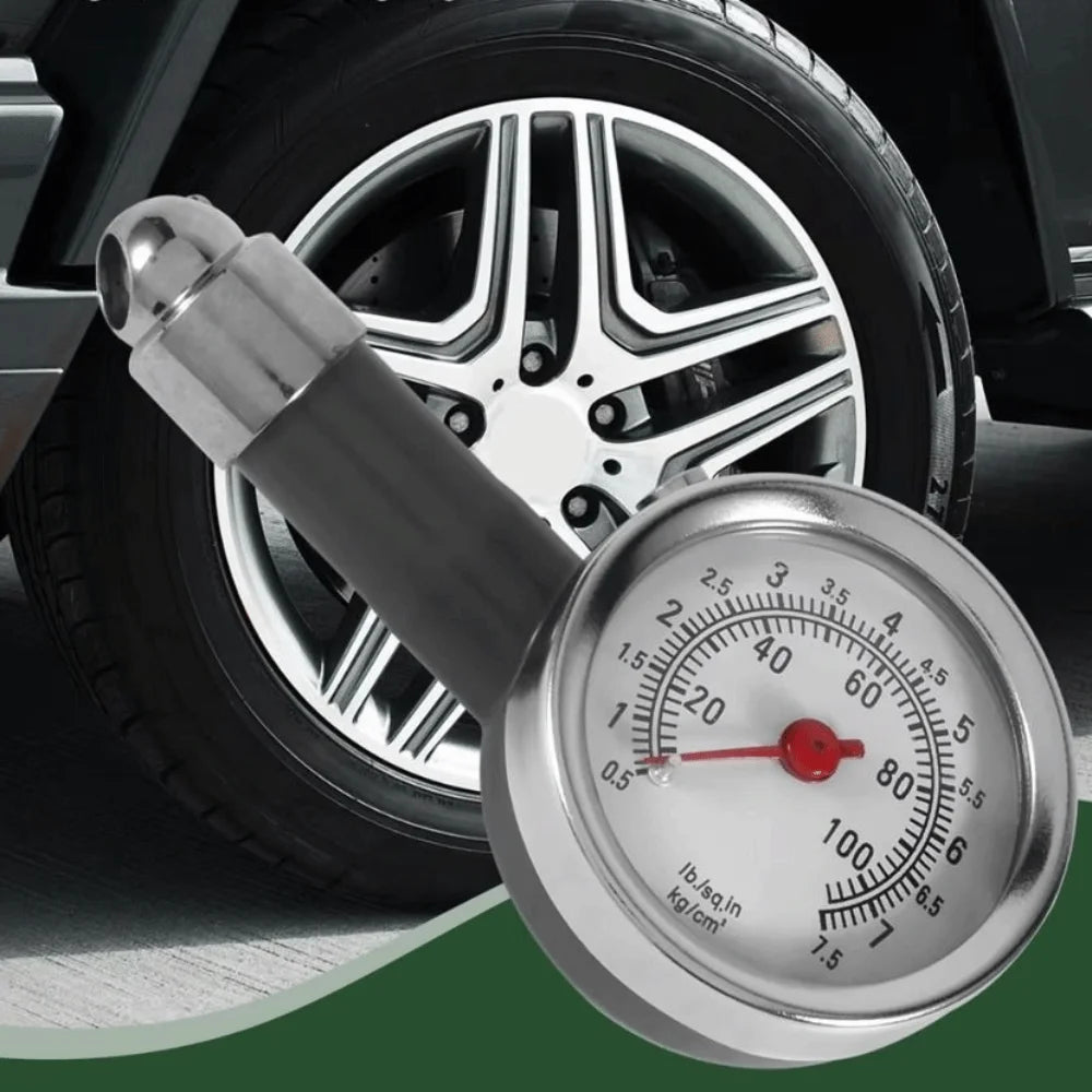 Metal Construction Tire Pressure Gauge High Precision Dual-Scale Dial Air Pressure Meter Mini Dial Mechanical Gauge Zpaxo