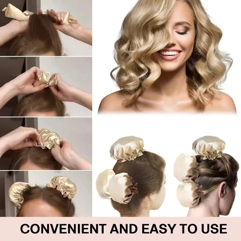 2Pcs/Set DIY Heatless Curling Rod Set Hair Styling Tools Hair Caps Hair Curlers Styling Tools Pillow Soft Rollers Zpaxo