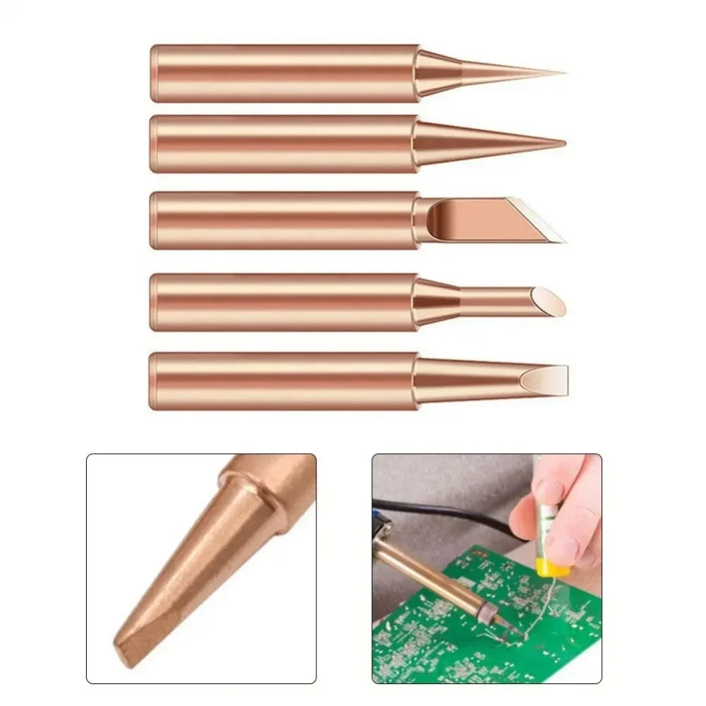 5-Pack Soldering Iron Tips I B K 3C 2.4D – Copper Welding Heads Soldering Iron Tips Zpaxo