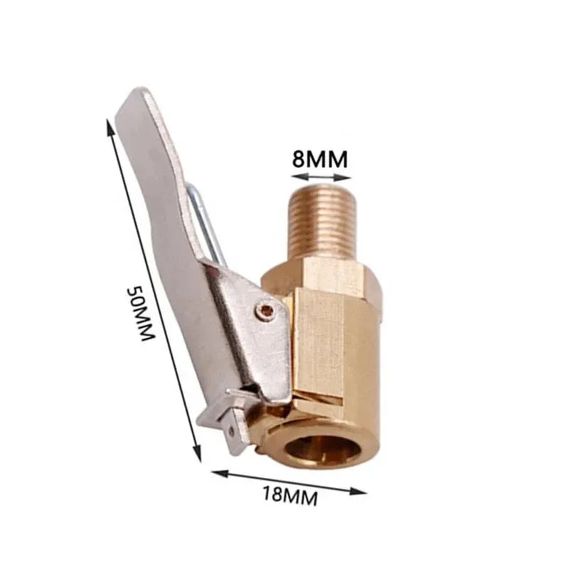 Brass Clip-On Tire Air Chuck Valve Connector – 1/2/4 Pack