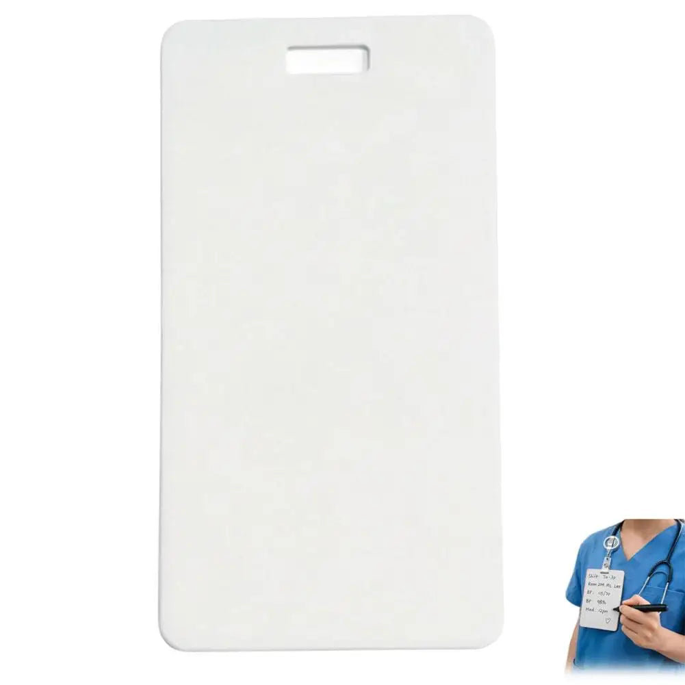 Reusable Erasable Nurse Badge Notepad Card with Pen Erasable Badge Notepad Zpaxo White 1