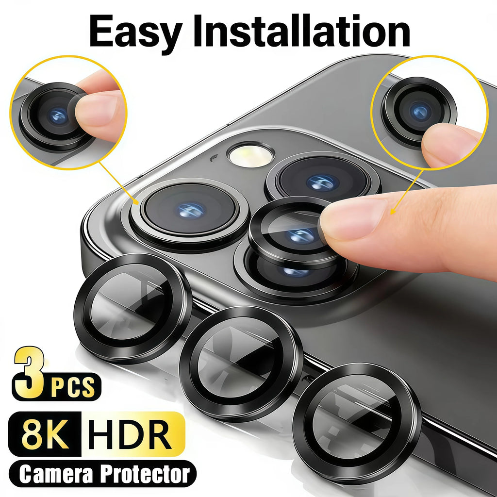 Metal Camera Lens Protector Iphone 11 12 13 14 15 16Pro Max Mini Glass