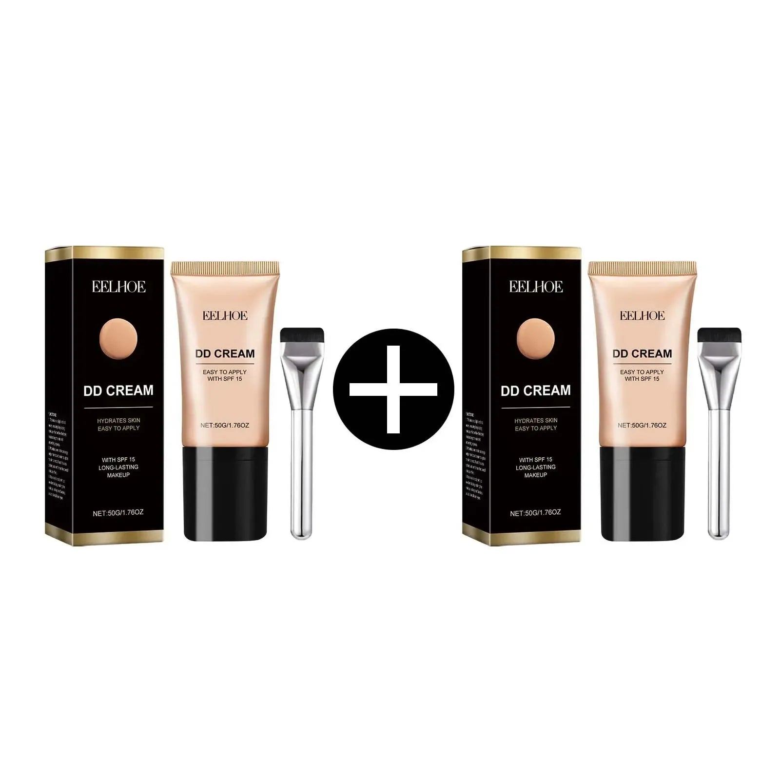EELHOE DD Cream Foundation – Full Coverage, Oil Control, Brightening Liquid Foundation Zpaxo 2Pcs Wheat