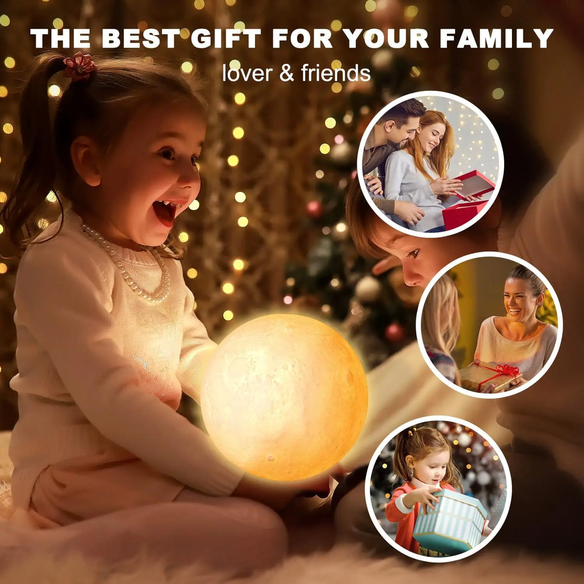 16 Colors RGB 3D Moon Night For Kids Bedroom Glowing Moon Lamp With Multi Color LED Touch Control Beside Decoration Lamp Zpaxo