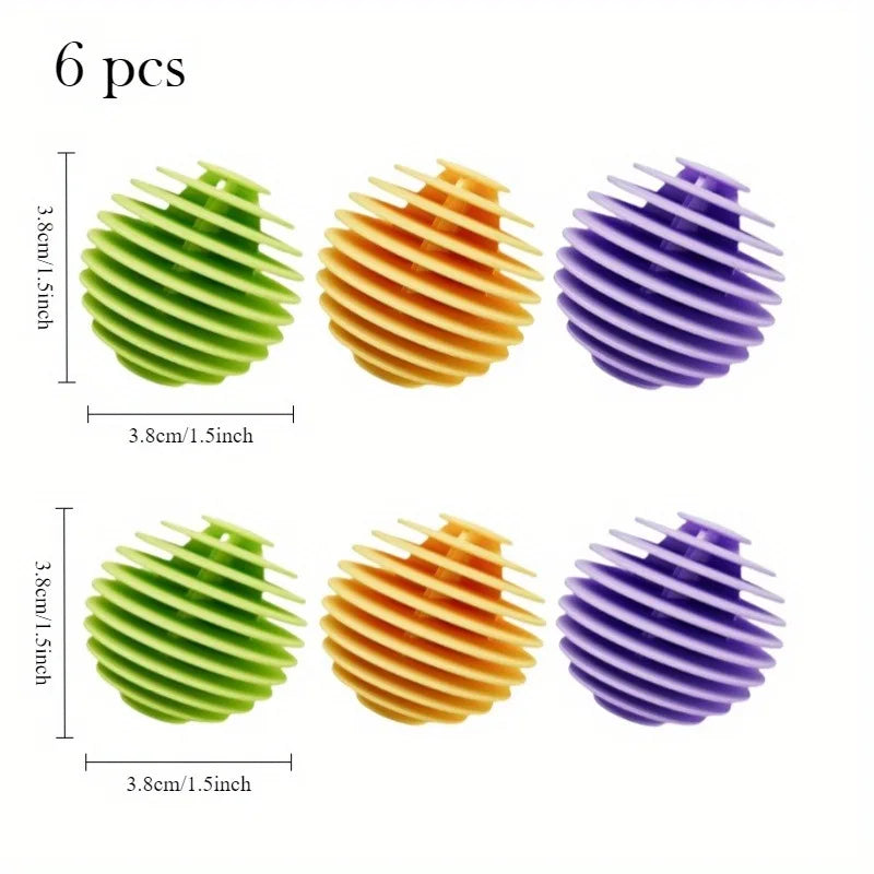 6pcs Reusable Anti-Tangle Laundry Balls - Magic Wrinkle Remover, Static Reducer, Fabric Softener - No Electricity Needed Zpaxo 6PCS