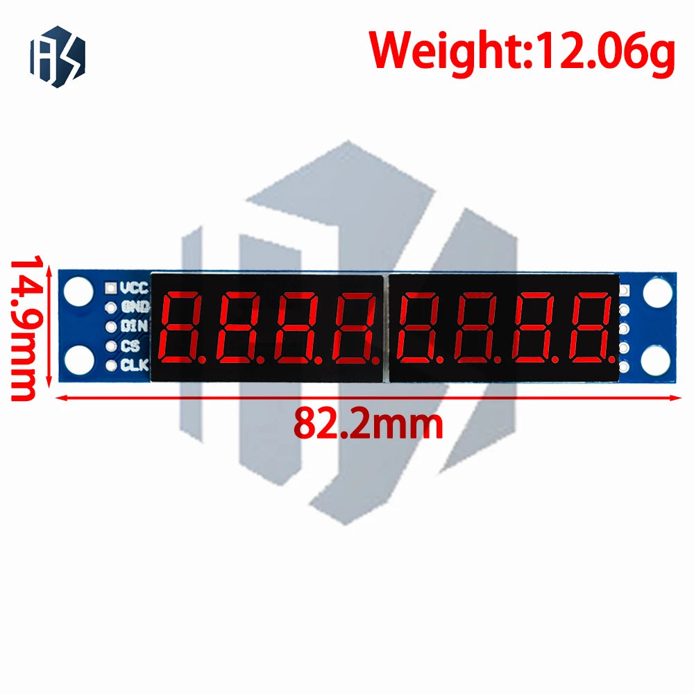 MAX7219 3-Pin Serial LED Module BAISHUN 8-Digit Red 7-Segment Arduino Zpaxo