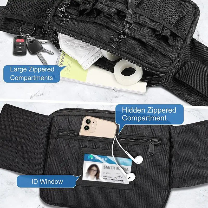 Multi Compartment Gear Pocket Nursing Organizer Belt Bag Utility