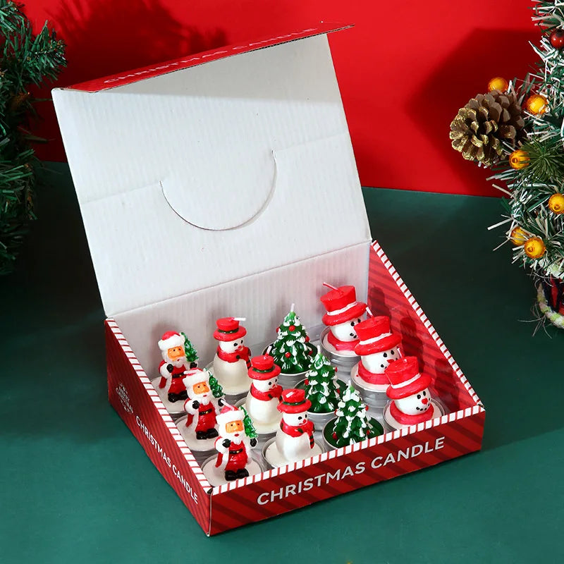 Christmas Mini Candle Set – 12 Festive Wax Figures