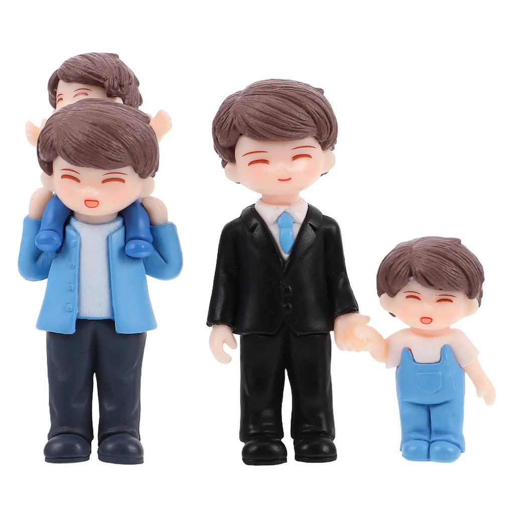 Resin Father Child Decoration Mini Sculpture Desktop Shelf Living