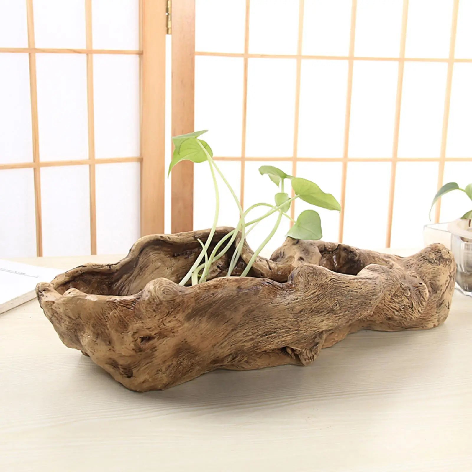 Decorative Resin Flower Pots Succulent Planters Drainage Retro Tree Zpaxo