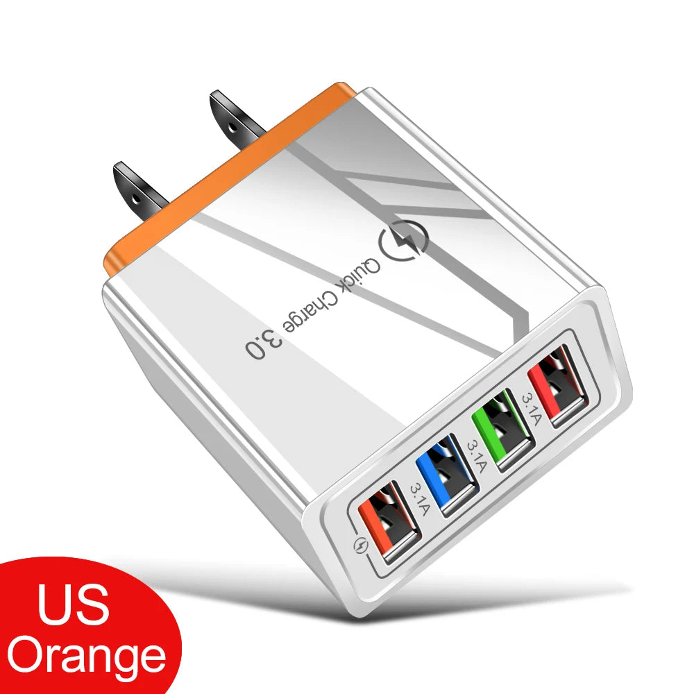 Iphone 14 USB Charger Quick Charge 3 0 Samsung Xiaomi Mi Tablets Zpaxo US Orange