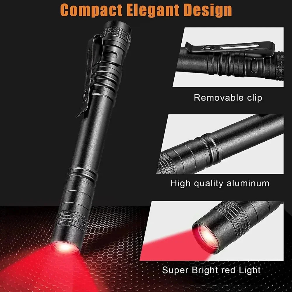 POCKETMAN Red LED Pen Flashlight – Astronomy & Night Torch