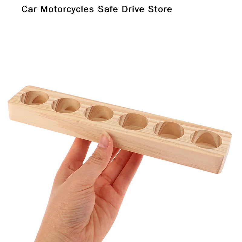 CM6 Hole Essential Oil Wooden Display Stand Storage Rack Smooth Oils