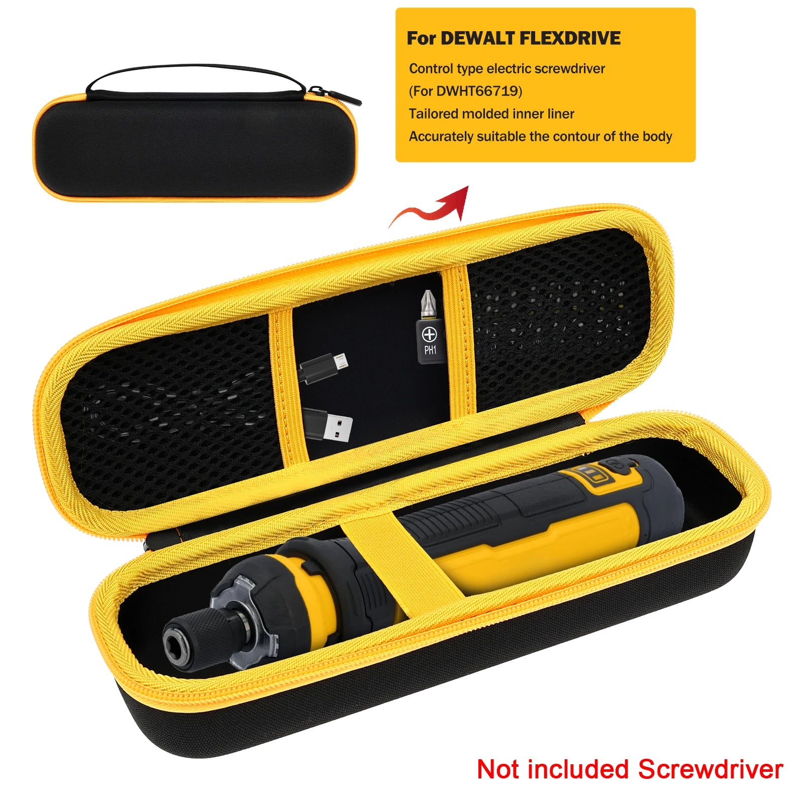 Cordless Screwdriver (DWHT66719) Hard Storage Case for DEWALT Electric Screwdriver Hard EVA Shell for Construction Site, Worksho Zpaxo