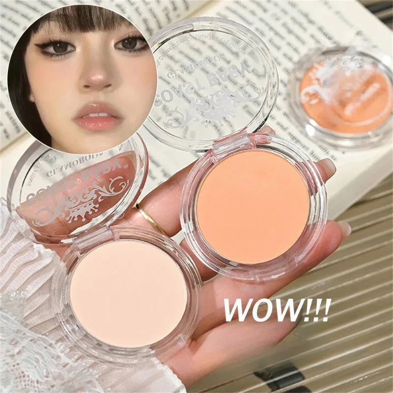 Single Matte Highlighter Palette White Beige Face Nose Brighten