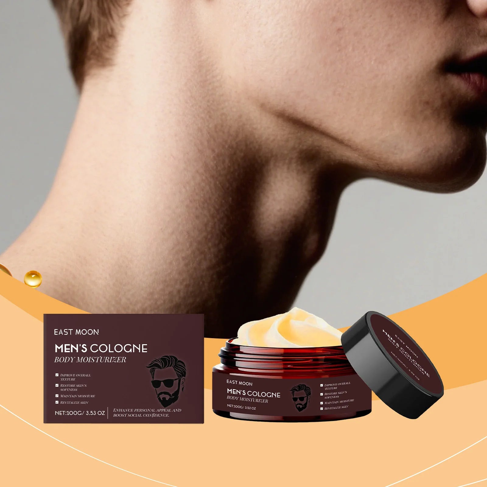 Men's Body Hydrating Cream:Deeply Hydrates & Repairs,Reduces Skin Roughness,Enhances Skin Barrier,Fresh & Non-Oily Texture Zpaxo