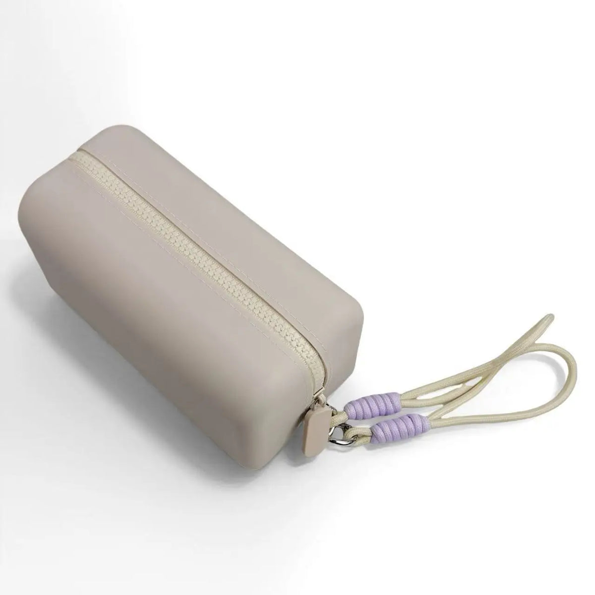 Large Silicone Makeup Bag Multifunctional Toiletry Pouch Hand Strap Zpaxo Khaki color