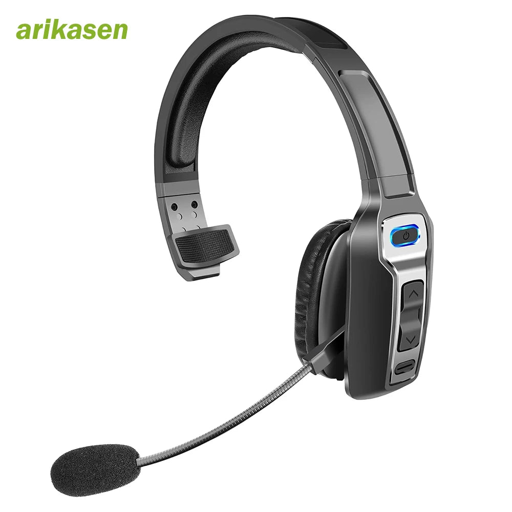 Trucker Bluetooth Headset Tri-mic Noise Cancelling Mute Button 65Hrs