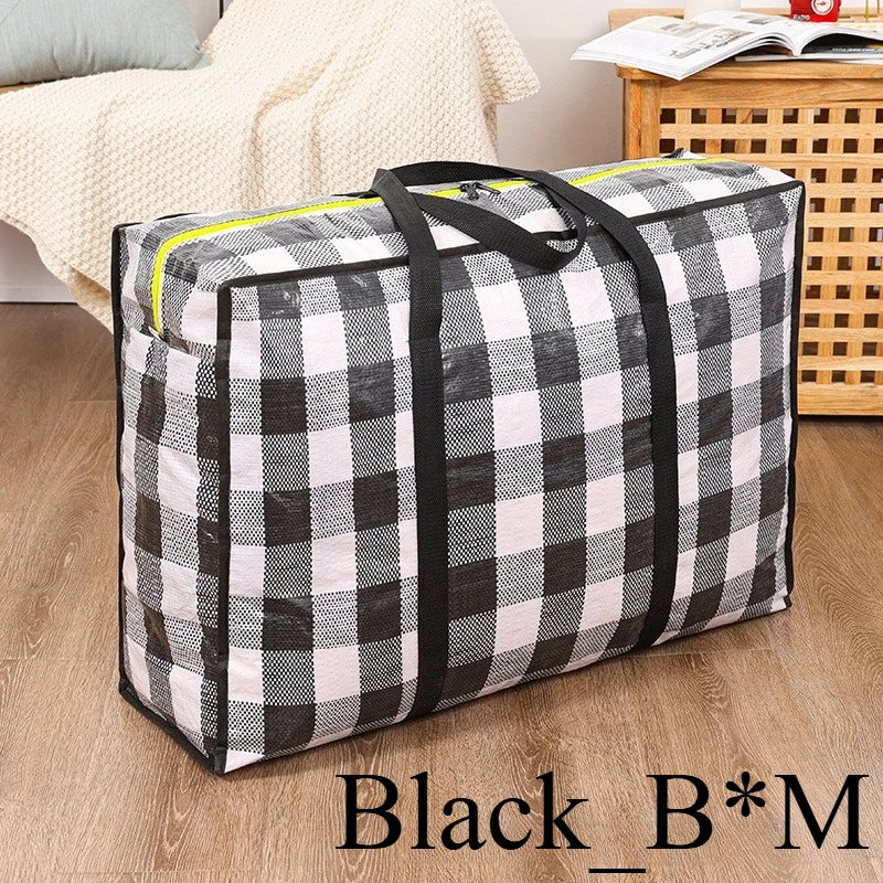 1 Heavy Duty Storage Bags Zipper Waterproof Foldable Moving Clothes Zpaxo BlackB1-M 1