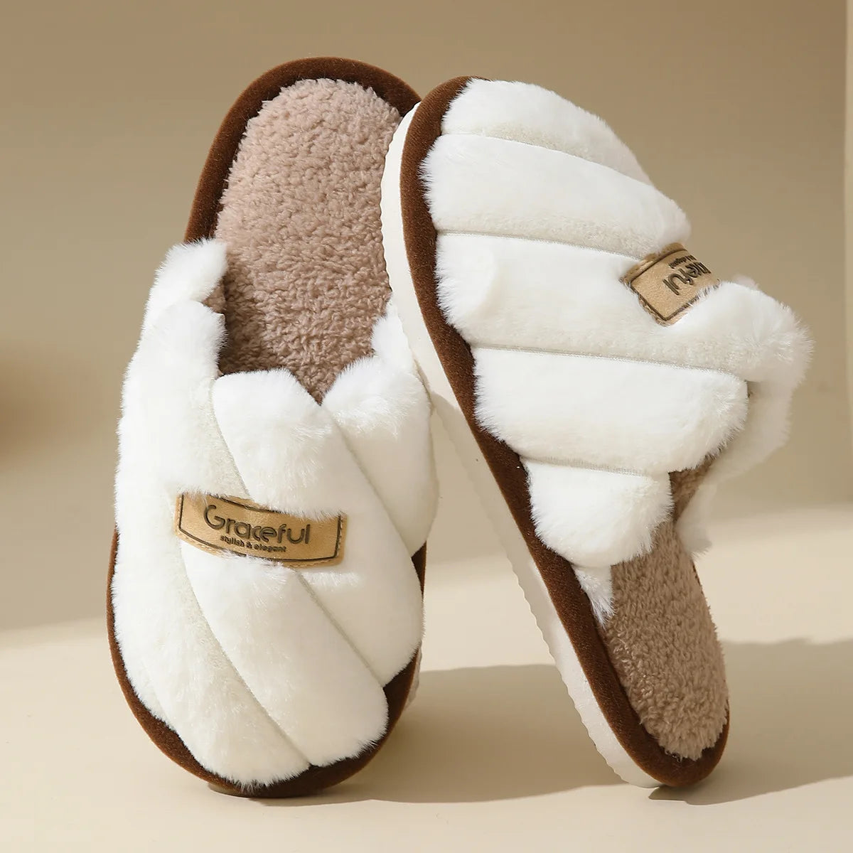 Solid Flat Heel Slippers Women Indoor Bedroom Lightweight Comfort Zpaxo white 38-39