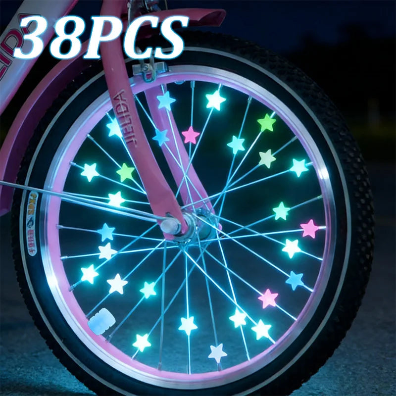 Glow-in-the-dark Spoke Beads Valve Caps Glowable Star Wheel Nipples