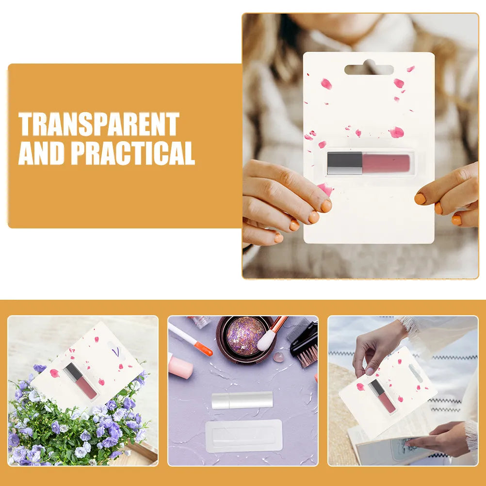 Clear Plastic Lipstick Pouches Money Cash Card Holder Transparent