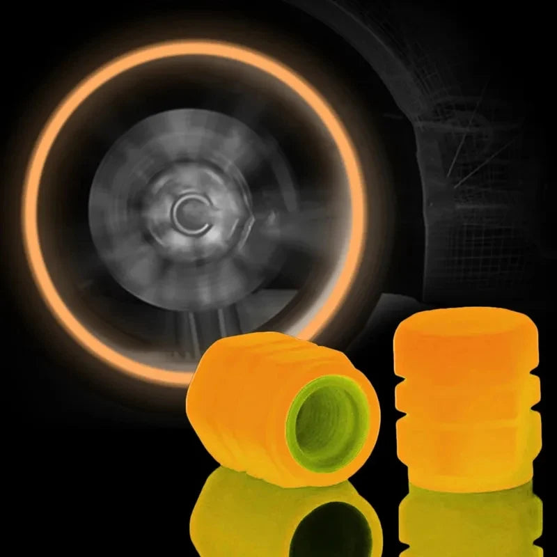 Glow-in-the-Dark Tire Valve Caps – Car, Bike & Motorcycle