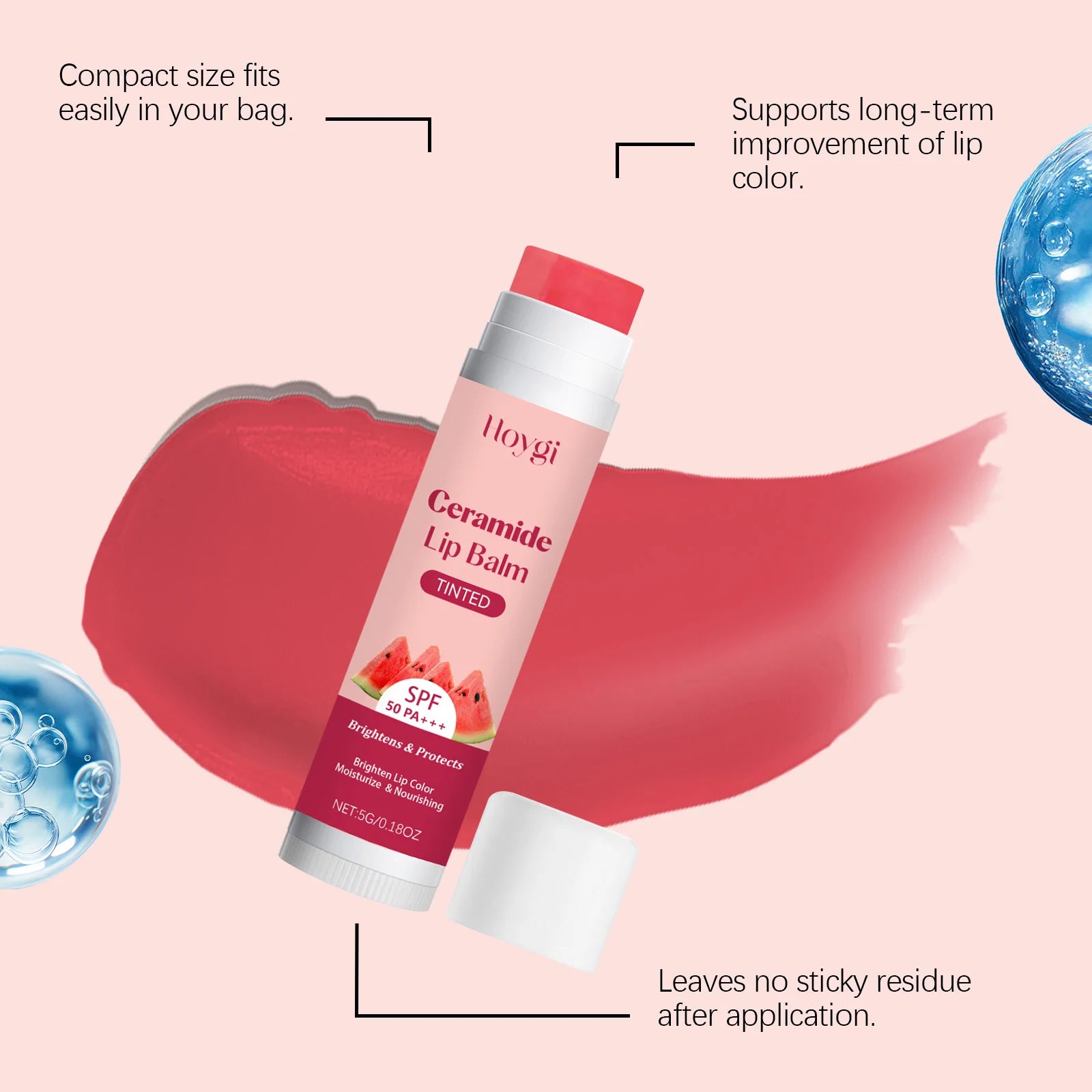 Watermelon Lip Balm Glossy Moisturizer Nicotinamide Lipstick Moisturizing Anti-Dry Anti Crack Clear Crystal Lip Balm Zpaxo