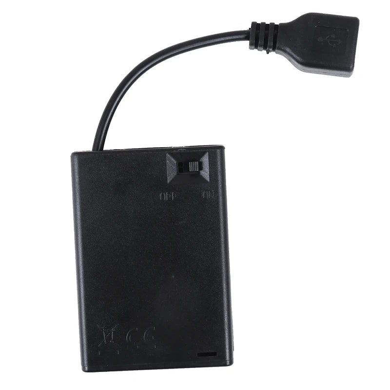 3×AA Battery Box USB Power Supply for LED Strip Lights DC 4.5V Battery Holder Box Zpaxo