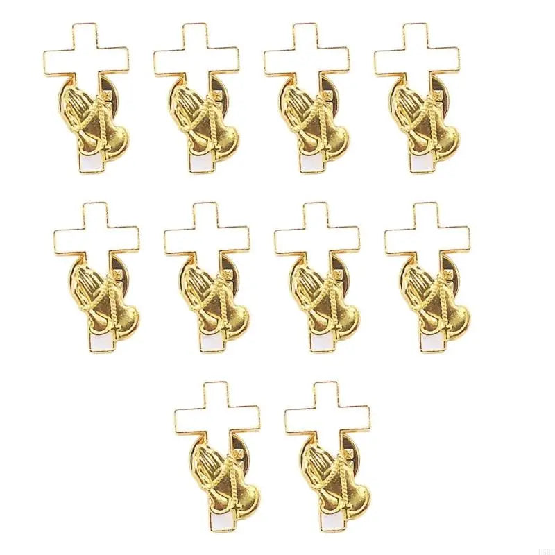 Hand Holding Crossed Brooch Inspirational Religious Lapel Pin Custome