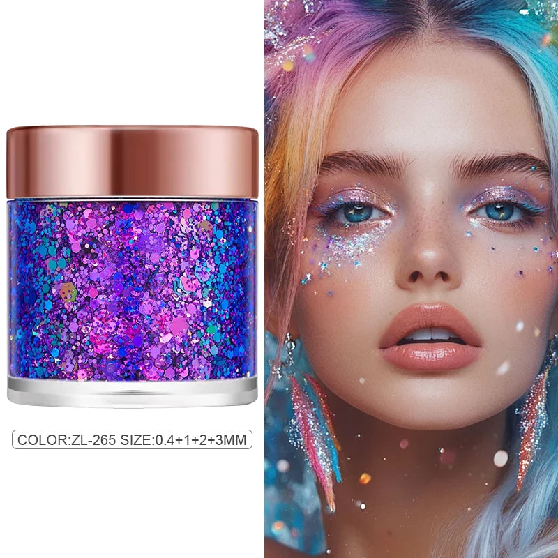 Chameleon Glitter Gel Sequins for Eye & Body Hair Makeup,Long-Lasting Shimmer Face Make Up Decorations for DIY Art & Parties Zpaxo ZL265