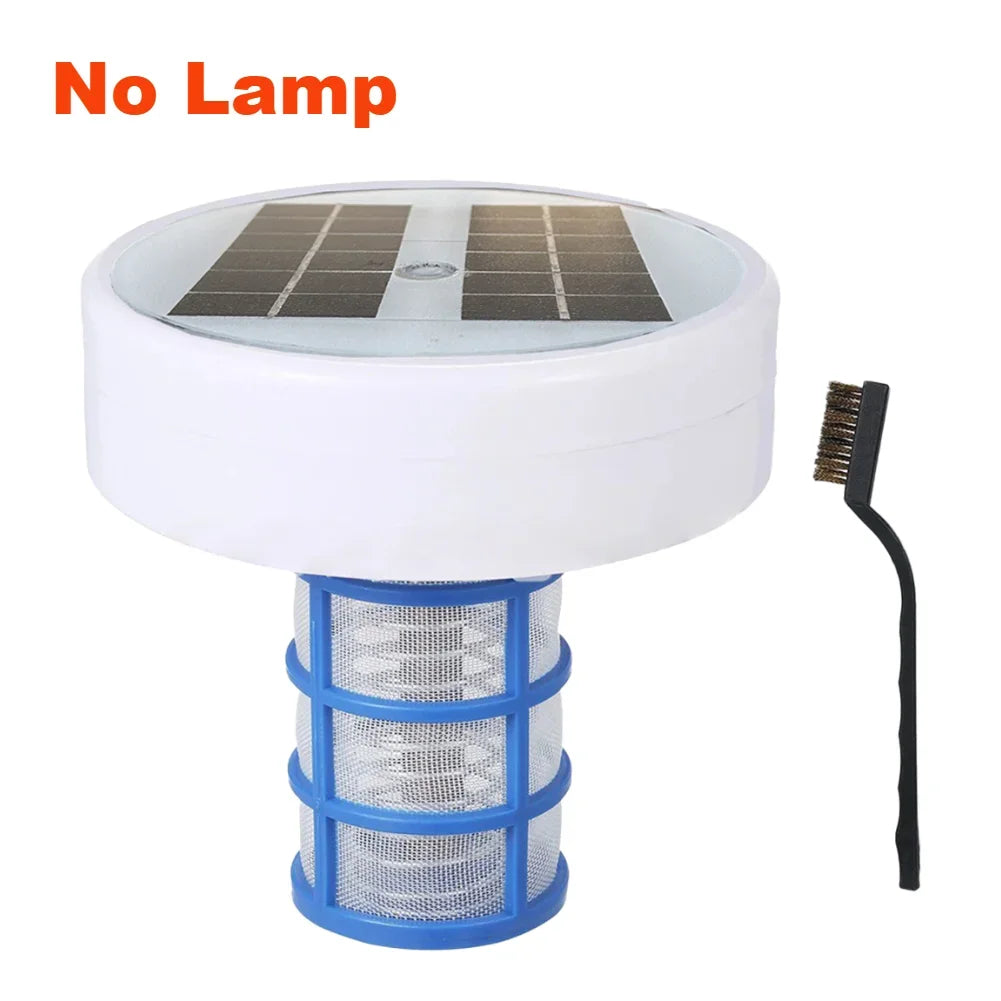 Automatic Pool Cleaner Auto Switching Solar Copper Pool Ionizer Keeps Pool Cleaner and Clear RGB LED Night Light Up To 35000 Gal Zpaxo no lamp A