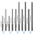 10Pcs SDS Plus Hammer Impact Drill Bit Set 5mm to 12mm Carbide Rotary Hammer Drill Bits Easy to Use for Stone Concrete Granite Zpaxo Silver combination