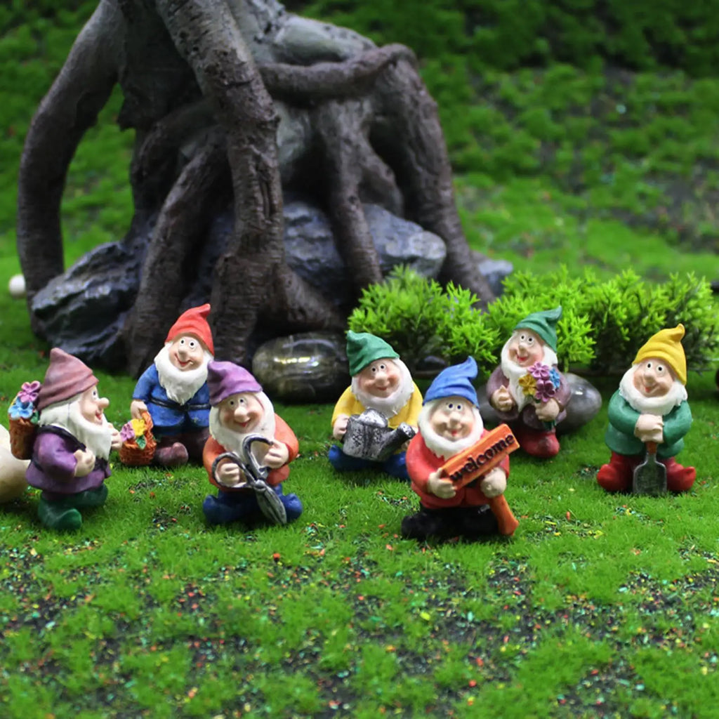 Gnome Figurine 8 Mini Fairy Garden Accessories Gnomes Sculpture