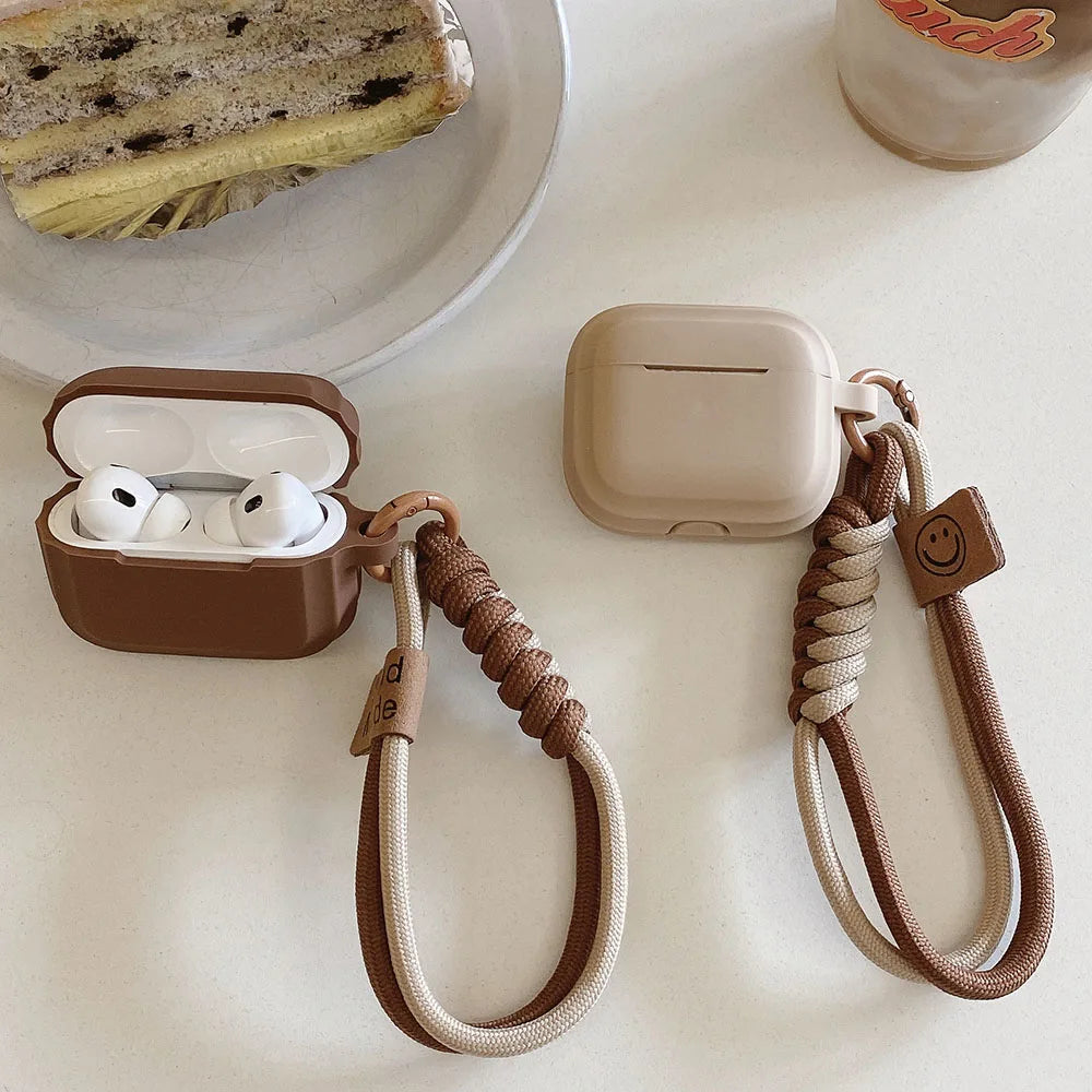 Silicone Earphone Case Smiling Face Lanyard Apple Airpods 4 3 2 1