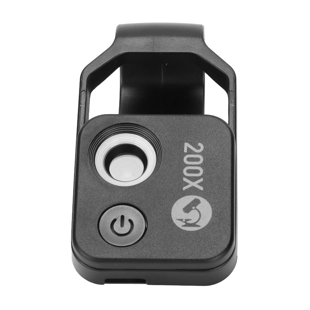 200X Zoom Phone Mini Pocket Microscope CPL Lens LED Light Mobile