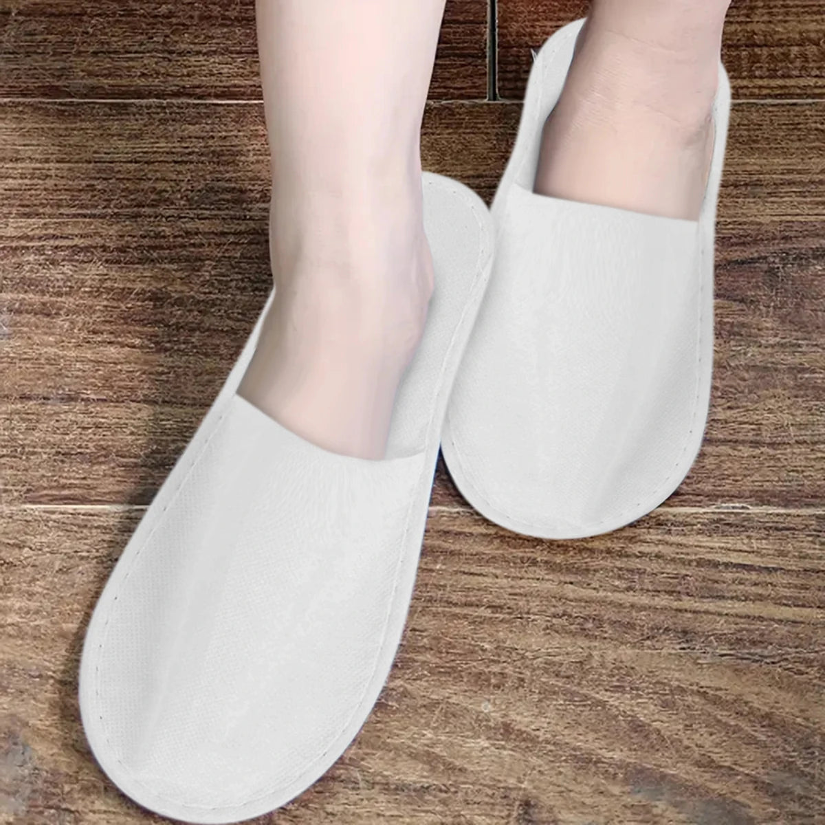 White Disposable Non-Woven Slippers – 10/30/50 Pack Unisex
