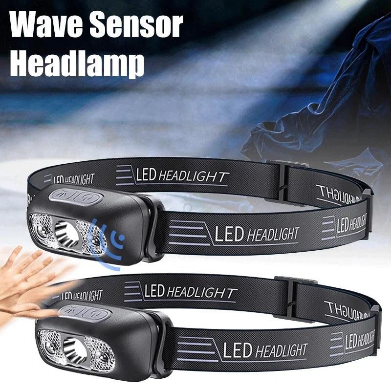 Mini LED Sensor Headlamp – USB Rechargeable Waterproof Camp Light