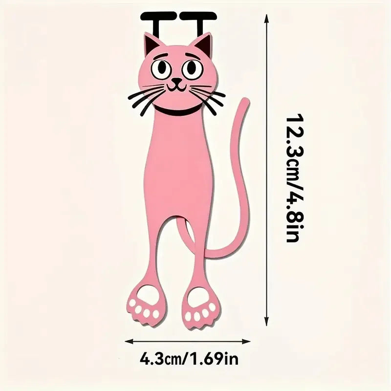 Cute 2D Acrylic Cat Bookmarks Colorful Page Markers Book Lovers