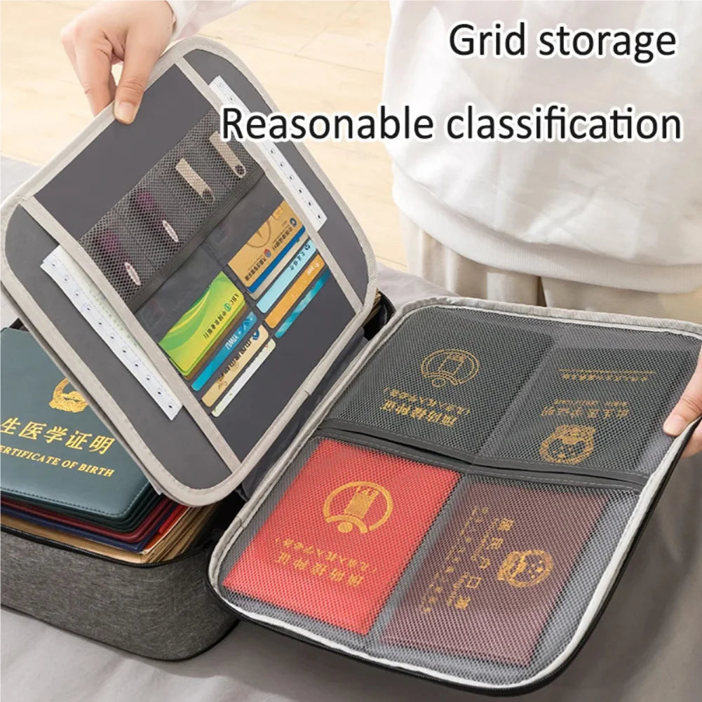 Home Document Storage Bag Large Capacity Household Certificate Passport Card Bag Folder Archive Organizing Storage Bag Zpaxo